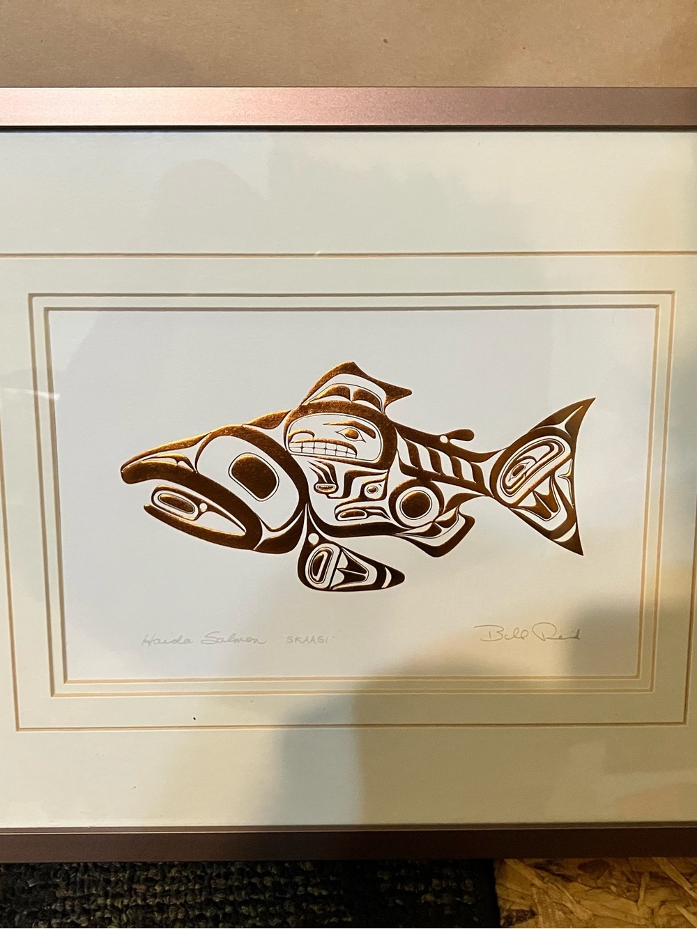 Billy Reid Haida Salmon Art Print – Gold on Cream
